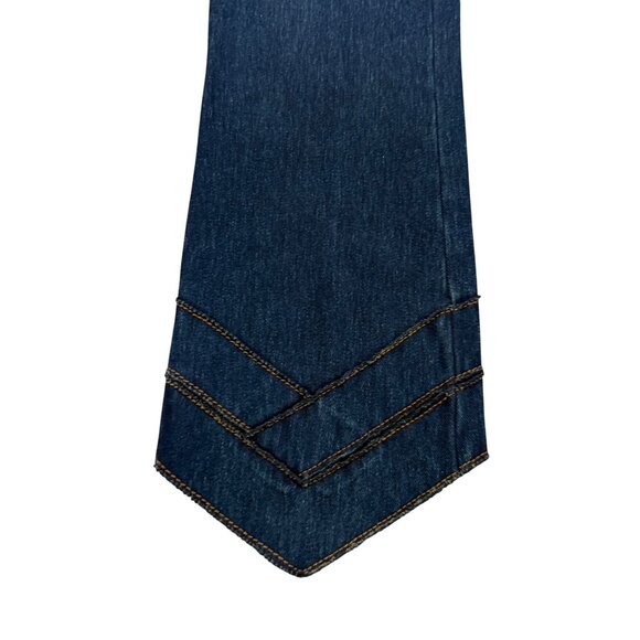 Lysse Crop Jeans Size M Denim Pointed Flared Chevron Hem Pull On Pants Stretch - Picture 5 of 15